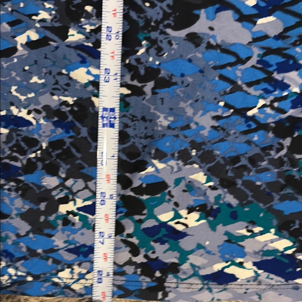 Robert Louis Multitone Blue Abstract A-Line Skirt - Picture 7 of 10